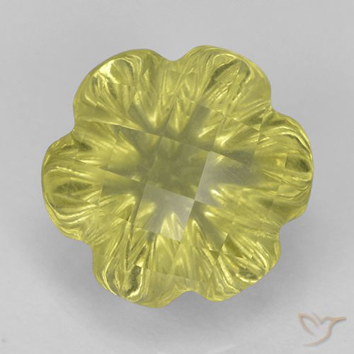 3.59ct Натуральный Лагуна желтая Кварц, Огранка Цветок, Прозрачный