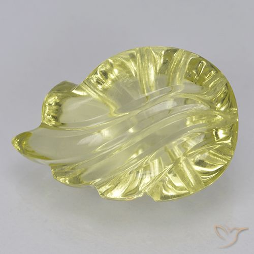 5.54ct Натуральный Светло-желтый Кварц, Огранка Цветок, Прозрачный