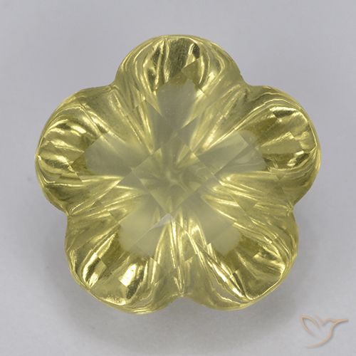 3.23ct Натуральный Светло-желтый Кварц, Огранка Цветок, Прозрачный