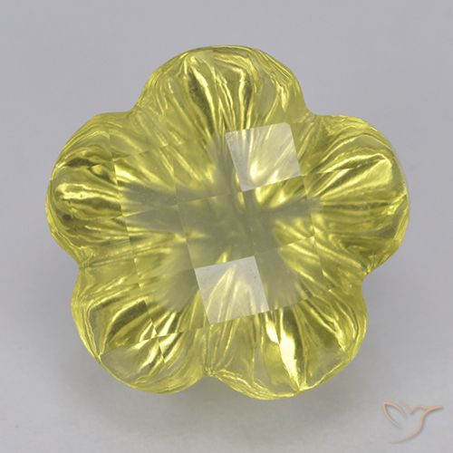 4.26ct Натуральный Средний желтый Кварц, Огранка Цветок, Прозрачный