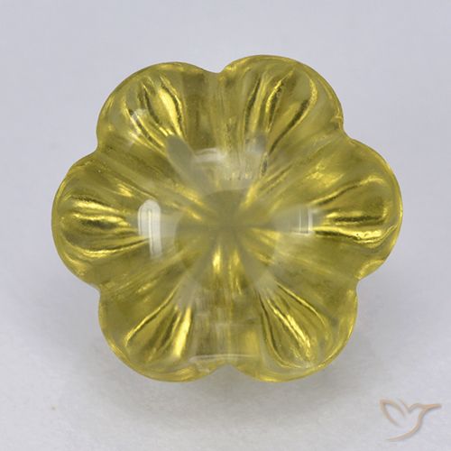 2.50ct Натуральный Средне-светло-желтый Кварц, Огранка Цветок, Прозрачный