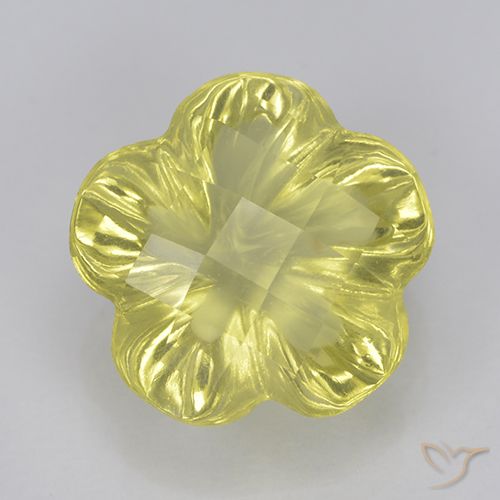 3.16ct Натуральный Средний желтый Кварц, Огранка Цветок, Прозрачный