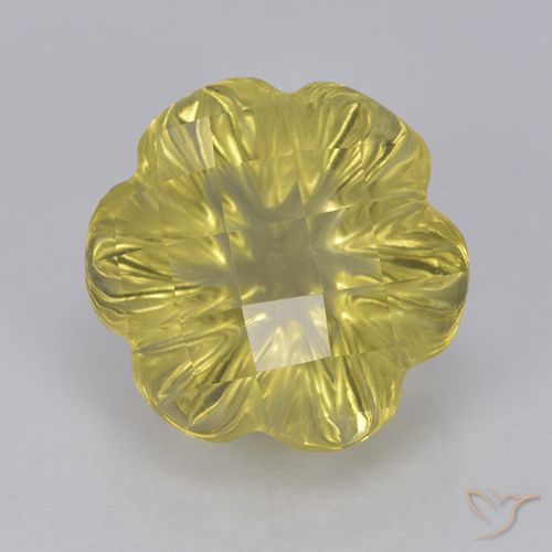 3.55ct Натуральный Светло-золотисто-желтый Кварц, Огранка Цветок, Прозрачный