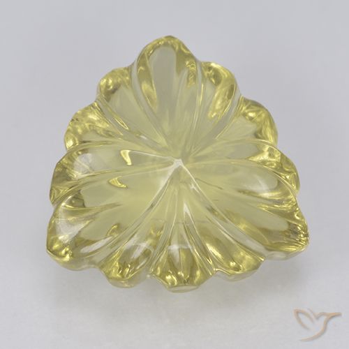 5.65ct Натуральный Средне-светло-желтый Кварц, Триллион, Прозрачный