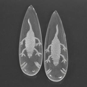 29.12 карата, натуральный Ясно Белый Кварц, Форма груши, Прозрачный