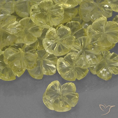1.53ct Натуральный Средний желтый Кварц, Огранка Цветок, Прозрачный