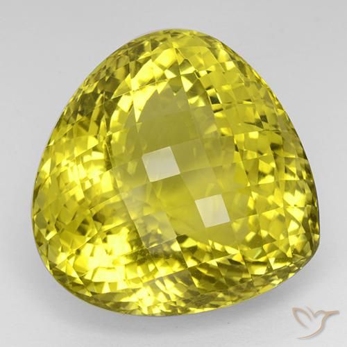 94.63ct Натуральный Ананас желтый Кварц, Форма груши, IF