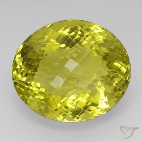 75.53ct Натуральный Кукурузно-желтый Кварц, Овал, IF