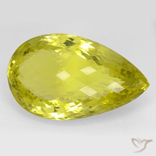 106.83ct Натуральный Кукурузно-желтый Кварц, Форма груши, IF