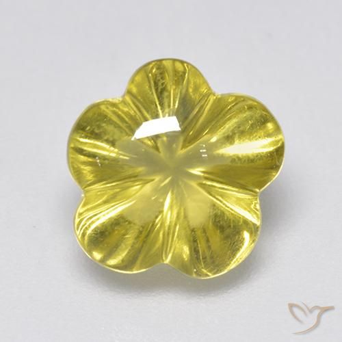 2.99ct Натуральный Насыщенный желтый Кварц, Огранка Цветок, Прозрачный
