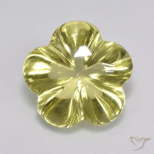 6.36ct Натуральный Светло-желтый Кварц, Огранка Цветок, Прозрачный
