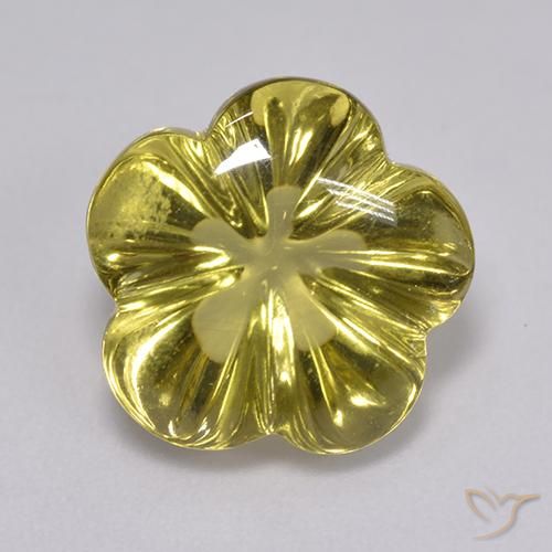 6.81ct Натуральный Светло-желтый Кварц, Огранка Цветок, Прозрачный