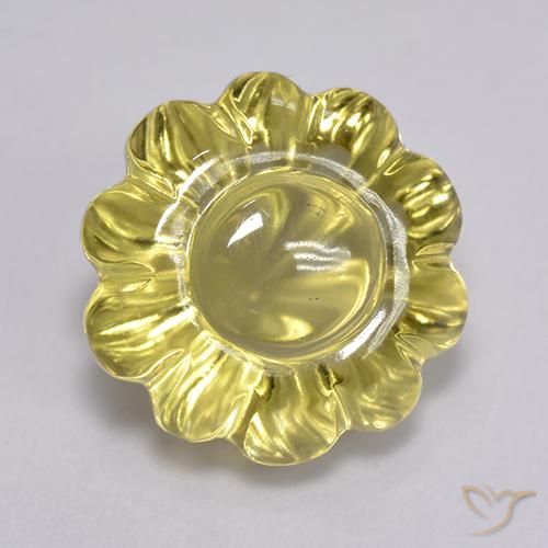 7.69ct Натуральный Светло-золотисто-желтый Кварц, Огранка Цветок, Прозрачный