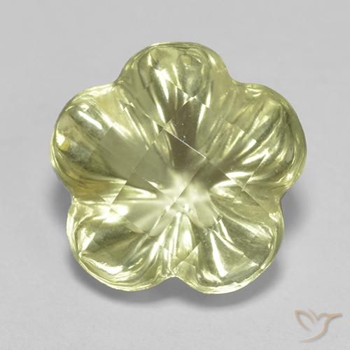 3.42ct Натуральный Светло-желтый Кварц, Огранка Цветок, Прозрачный