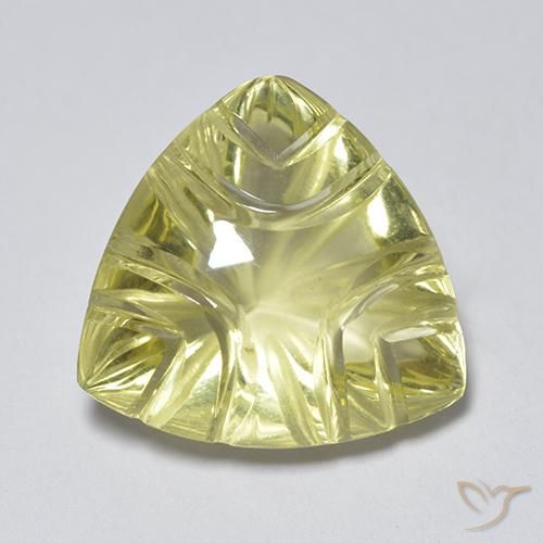 6.45ct Натуральный Светло-желтый Кварц, Триллион, Прозрачный