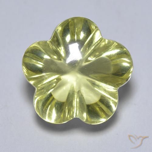 4.69ct Натуральный Желто-зеленый Кварц, Огранка Цветок, Прозрачный
