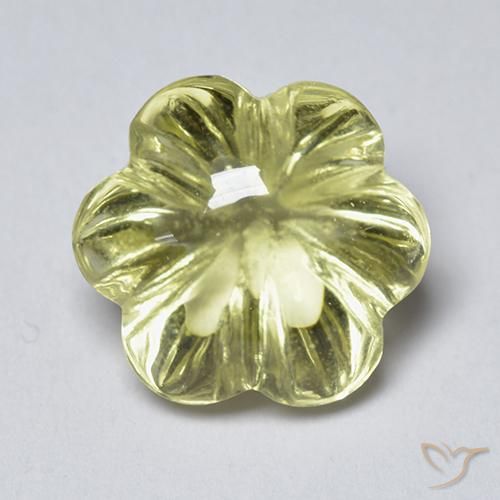 3.58ct Натуральный Средний желтый Кварц, Огранка Цветок, Прозрачный
