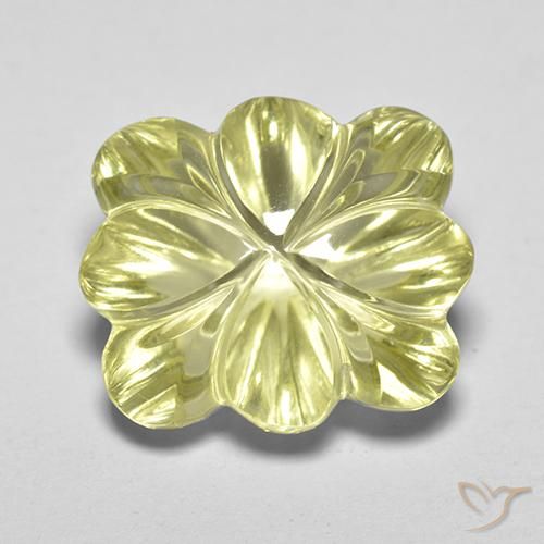 8.40ct Натуральный Средне-светло-желтый Кварц, Огранка Цветок, Прозрачный