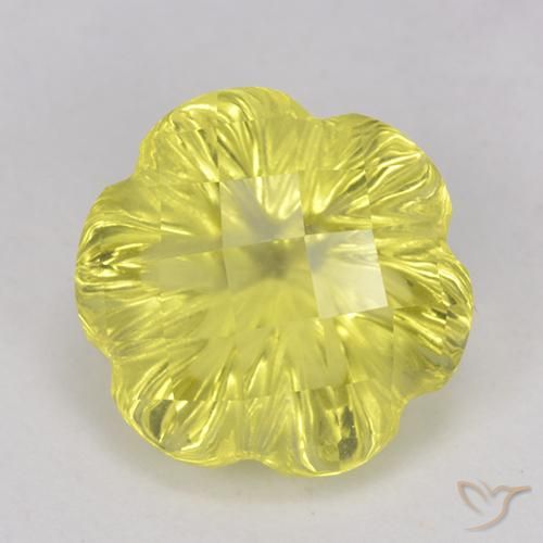 3.29ct Натуральный Светло-желтый Кварц, Огранка Цветок, Прозрачный