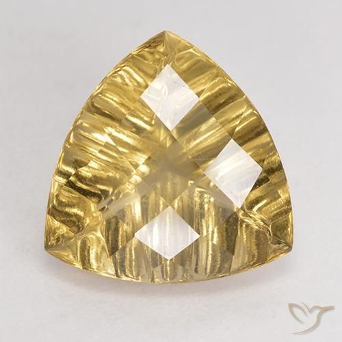 5.91ct Натуральный Светло-золотисто-желтый Кварц, Триллион, VVS-VS