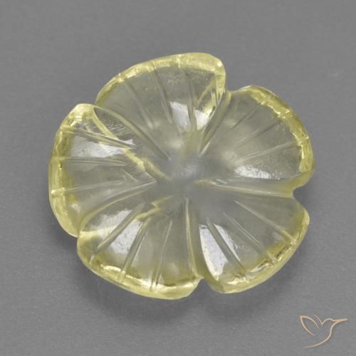 4.49ct Натуральный Средне-светло-желтый Кварц, Огранка Цветок, Прозрачный