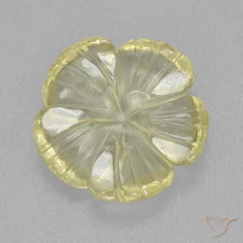 4.25ct Натуральный Лимонно-желтый Кварц, Огранка Цветок, Прозрачный