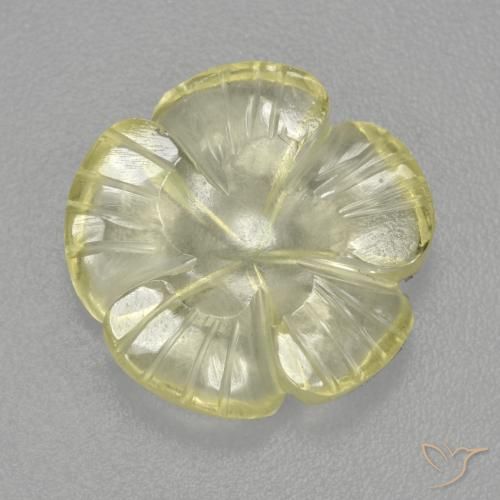4.48ct Натуральный Средне-светло-желтый Кварц, Огранка Цветок, Прозрачный