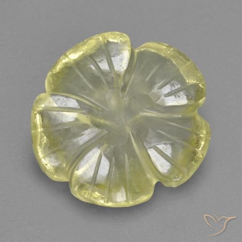 4.69ct Натуральный Лимонно-желтый Кварц, Огранка Цветок, Прозрачный