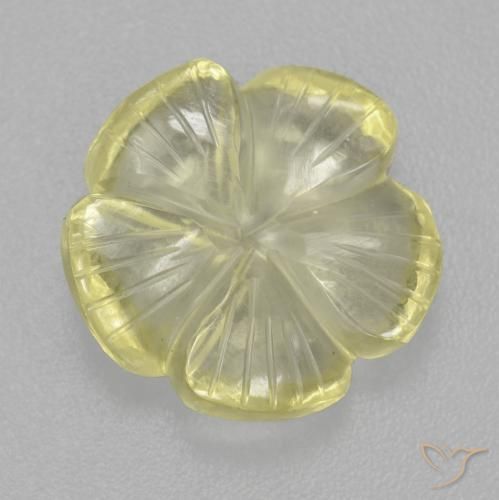5.36ct Натуральный Светло-желтый Кварц, Огранка Цветок, Прозрачный
