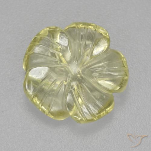 4.84ct Натуральный Средне-светло-желтый Кварц, Огранка Цветок, Прозрачный