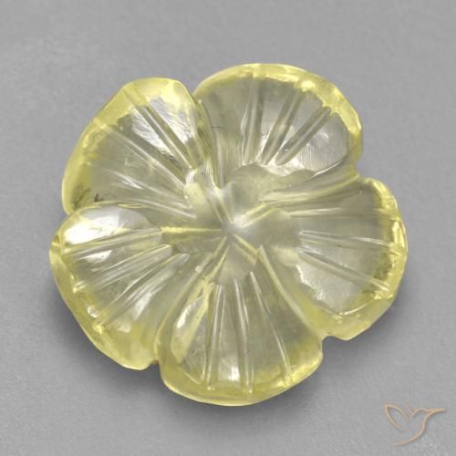 4.47ct Натуральный Лагуна желтая Кварц, Огранка Цветок, Прозрачный
