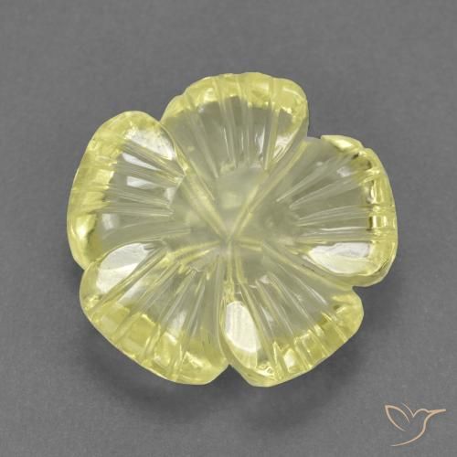 4.58ct Натуральный Средний желтый Кварц, Огранка Цветок, Прозрачный