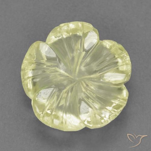4.66ct Натуральный Светло-желтый Кварц, Огранка Цветок, Прозрачный