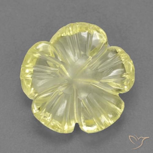 4.02ct Натуральный Средний желтый Кварц, Огранка Цветок, Прозрачный