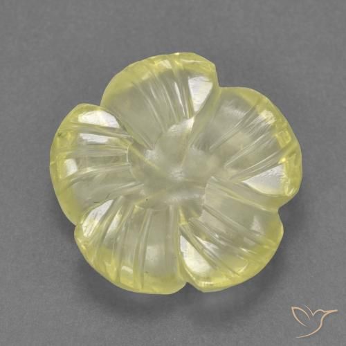 4.30ct Натуральный Средне-светло-желтый Кварц, Огранка Цветок, Прозрачный