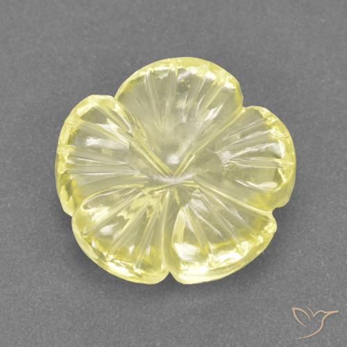 4.16ct Натуральный Средне-светло-желтый Кварц, Огранка Цветок, Прозрачный