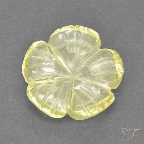 3.51ct Натуральный Лагуна желтая Кварц, Огранка Цветок, Прозрачный