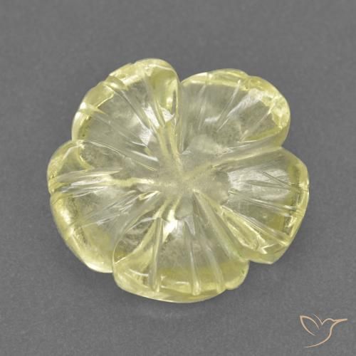 2.52ct Натуральный Средне-светло-желтый Кварц, Огранка Цветок, Прозрачный