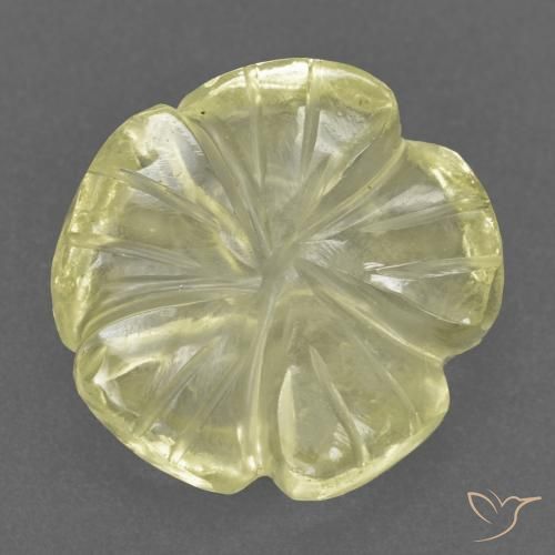 3.48ct Натуральный Лимонно-желтый Кварц, Огранка Цветок, Прозрачный