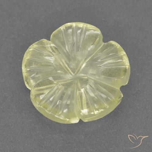 2.46ct Натуральный Лимонно-желтый Кварц, Огранка Цветок, Прозрачный