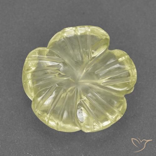 3.72ct Натуральный Средне-светло-желтый Кварц, Огранка Цветок, Прозрачный