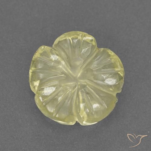 3.13ct Натуральный Средне-светло-желтый Кварц, Огранка Цветок, Прозрачный