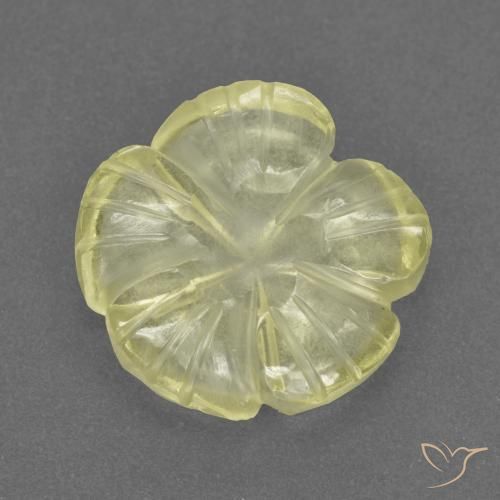 3.08ct Натуральный Средне-светло-желтый Кварц, Огранка Цветок, Прозрачный