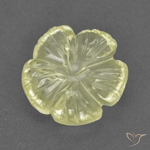 3.31ct Натуральный Средне-светло-желтый Кварц, Огранка Цветок, Прозрачный