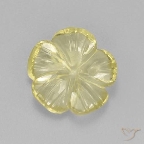 2.87ct Натуральный Светло-желтый Кварц, Огранка Цветок, Прозрачный