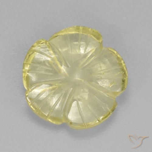 3.83ct Натуральный Светло-желтый ананас Кварц, Огранка Цветок, Прозрачный