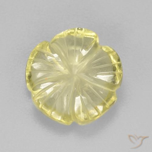 4.26ct Натуральный Светло-желтый ананас Кварц, Огранка Цветок, Прозрачный