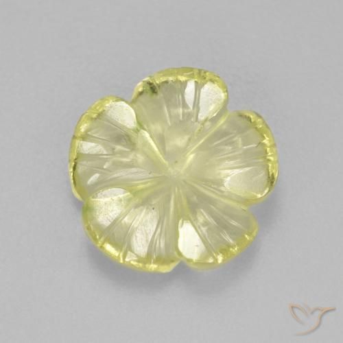 2.62ct Натуральный Светло-желтый ананас Кварц, Огранка Цветок, Прозрачный