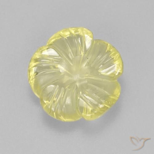 3.36ct Натуральный Светло-желтый Кварц, Огранка Цветок, Прозрачный
