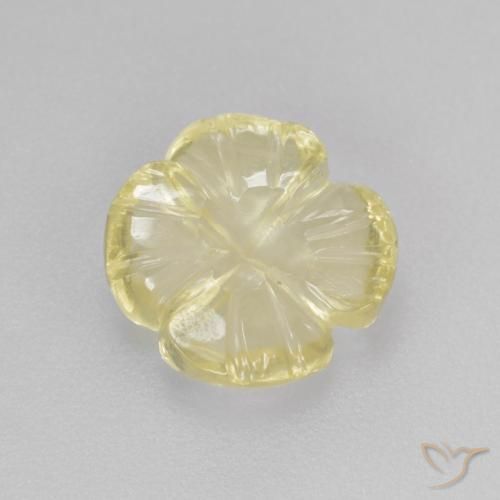 2.31ct Натуральный Светло-зеленовато-желтый Кварц, Огранка Цветок, Прозрачный
